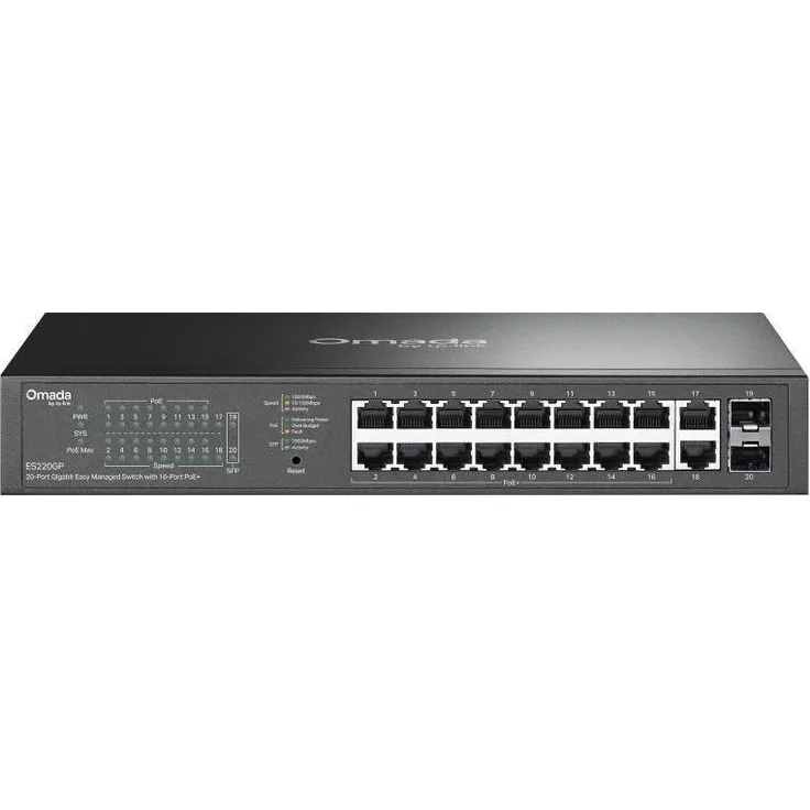 TP-Link ESXXX, 18-Port Netzwerk Switch mit 20 GBit/s Switchingkapazität, Schwarz