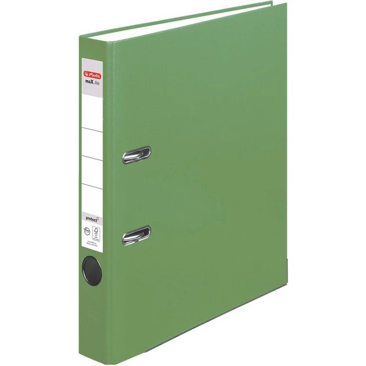Herlitz Aktenordner maX.file protect, schmal, mit Griffloch, Blattniederhalter und Raumsparschlitzen, schwarz