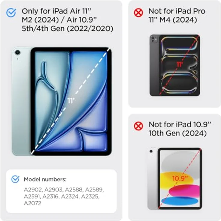 Spigen Urban Fit Hülle Kompatibel mit iPad Air 6. M2 (2024) / 5. (2022) / 4. Generation (2020) 11 Zoll und 10.9 Zoll Case - Stabiler Ständer und veganes Velo-Kunstleder - Mitternachtsgrün – Bild 2