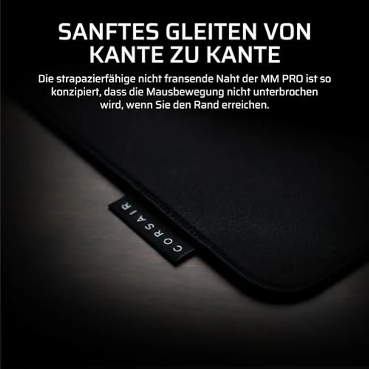 Corsair MM PRO Control Groß Gaming-Mauspad, E-Sport, 4 mm Dicke, rutschfeste Basis, genähte Kanten, schwarz – Bild 4