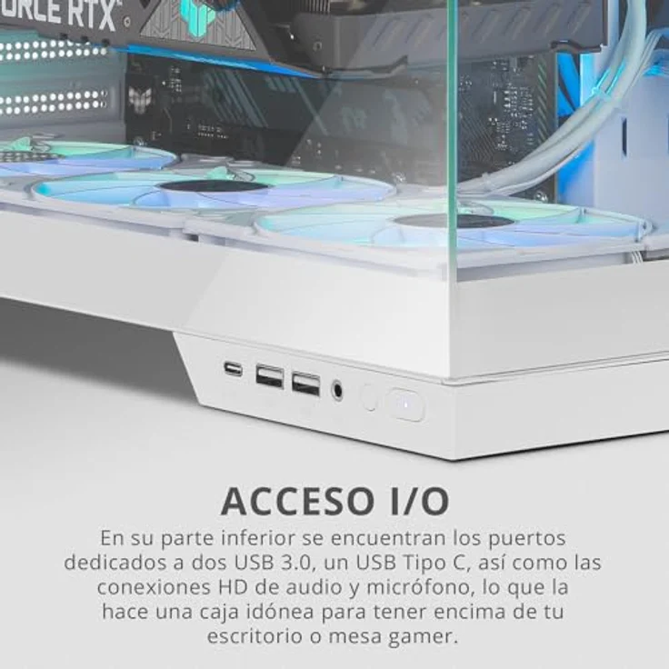 NOX XTREME PRODUCTS Hummer Astra NEO White - Semitower ATX | M-ATX | ITX, Panoramaglas ohne Rahmen, Platz für 9 Lüfter, Grafikkarten bis zu 400mm, USB-C und USB 3.0, Weiß – Bild 5
