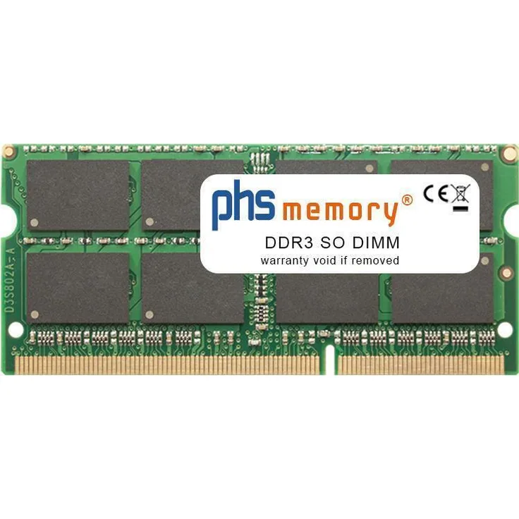 PHS-memory 8GB RAM Speicher DDR3 SO DIMM 1600MHz PC3L-12800S für Gigabyte BRIX GB-BSCEH-3955 (rev. 1.0)