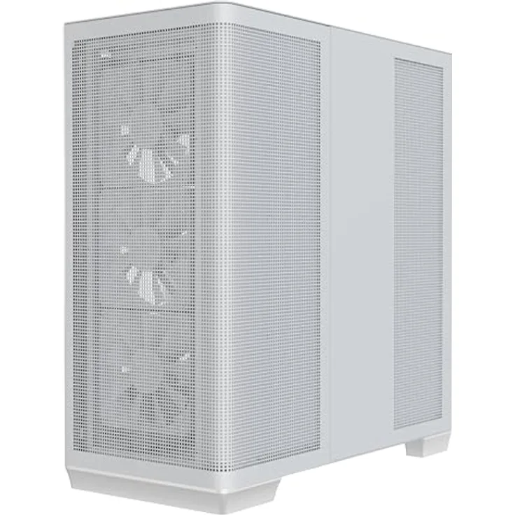 APNX C1-R Mid-Tower ATX High Airflow PC-Gehäuse, 4 x 120 mm weiße Lüfter, gehärtetes Glas, 360 mm Kühlerunterstützung, ASUS/MSI Motherboard-kompatibel