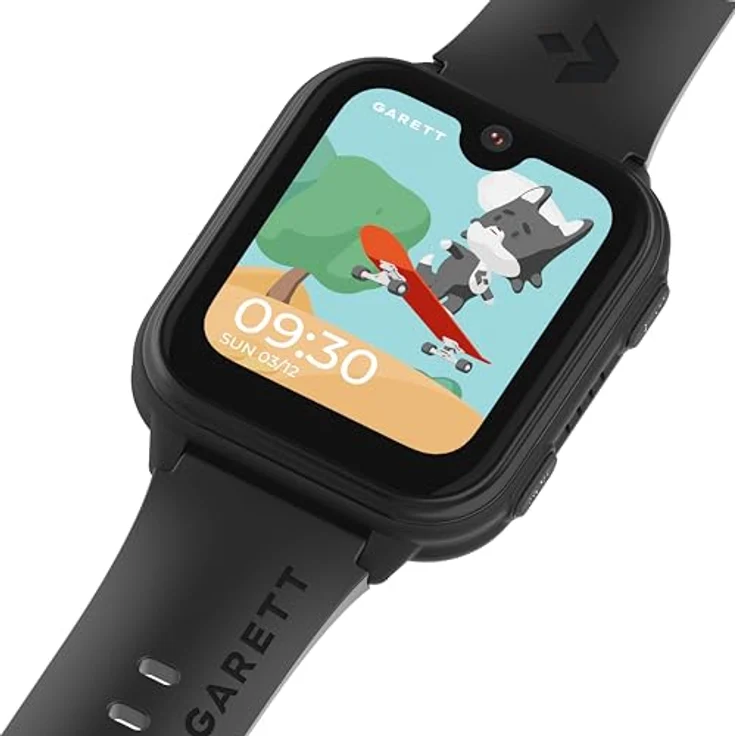 garett Smartwatch Kinder Vibe Schwarz, 1,78″ AMOLED-Display, 4G LTE, GPS, Videoanruf, SOS-Funktion, Face Unlock, 8 GB Speicher – Bild 4