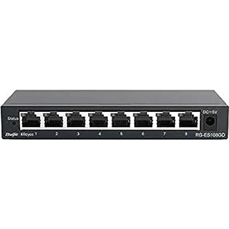 Rouijie Networks RG-ES108GD, 8-Port 10/100/1000Mbps Unmanaged Desktop Switch mit Stahlgehäuse und intelligentem PoE-Management – Bild 1