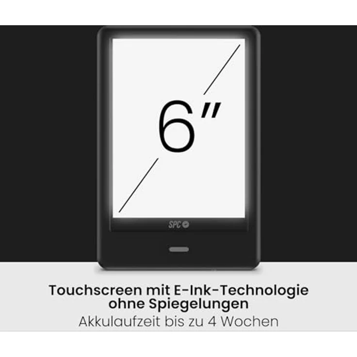 SPC Dickens Light 2 Pro, 6 Zoll E-Book Reader mit E-Ink Touchscreen, 8GB Speicher für über 8000 Bücher, einstellbare Helligkeit und Farbtemperatur, Schwarz – Bild 2