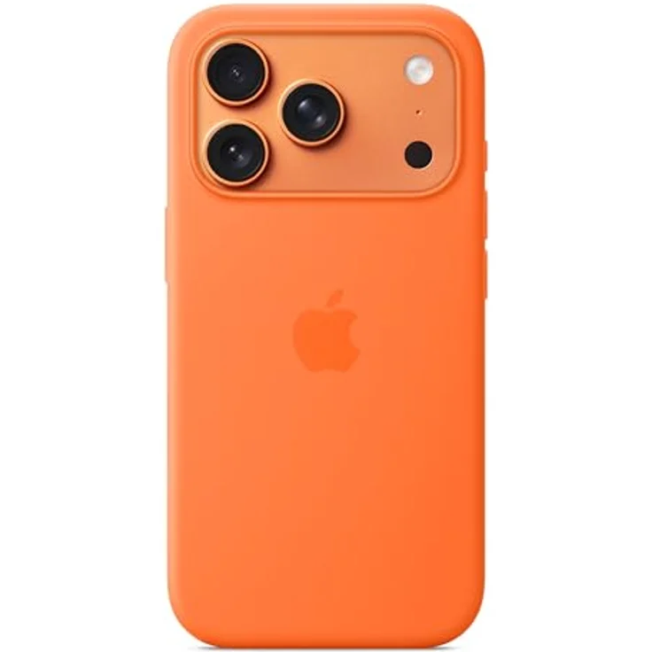 Apple iPhone 17 Pro Silikon Case mit MagSafe, orange, aus 45% recyceltem Silikon, präziser Kamerasteuerung und weichem Mikrofaserfutter – Bild 1