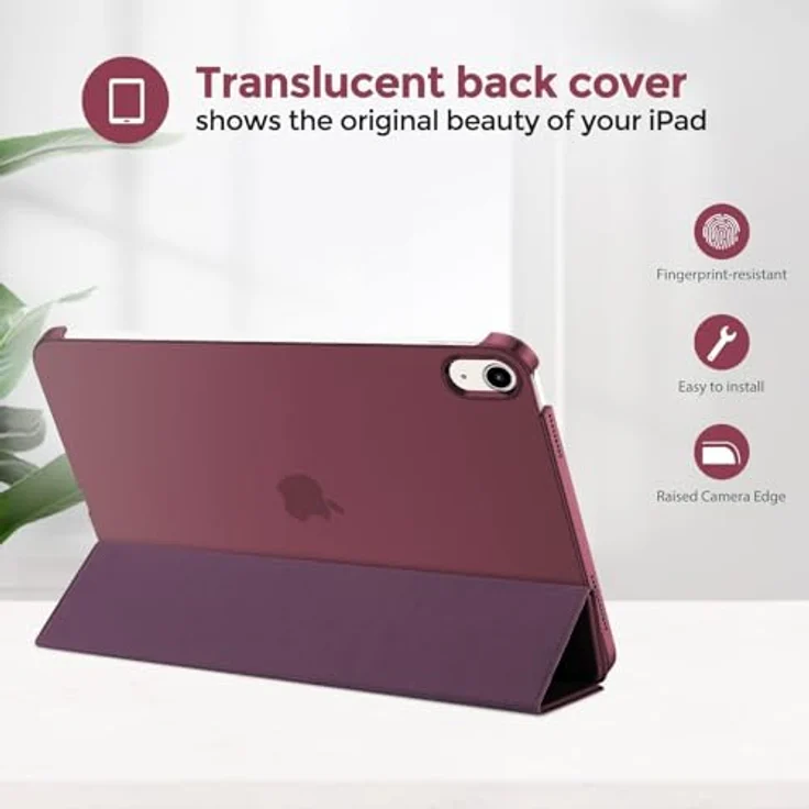 ProCase Hülle für iPad A16 11. Generation 2025 11"/ iPad 10. Generation 2022 10,9'' - Leicht Dünn Hart Schutzhülle mit Auto Wake/Sleep Funktion, Wein – Bild 3