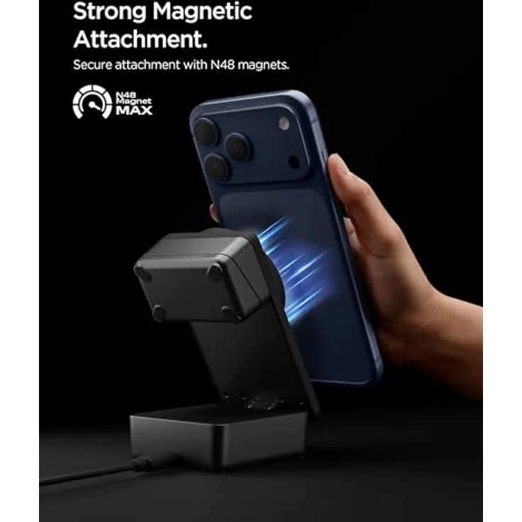 Spigen Essential Qi2.2 25W 3-in-1 MagSafe Ladestation für Apple Watch und iPhone, inkl. USB-C Kabel, induktive Ladestation, kabelloses faltbares Ladegerät für iPhone 17 16 Pro Max 17e – Bild 5