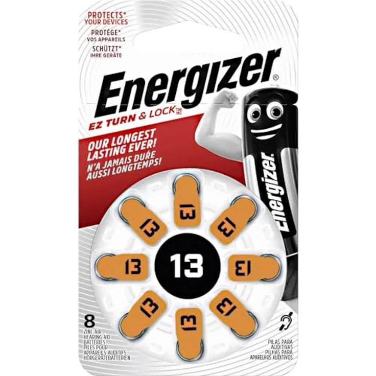 Energizer Hörgerätebatterien 13, EZ Turn & Lock, 8 Stück – Bild 2