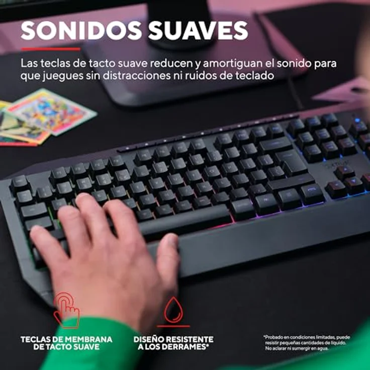 Trust Gaming GXT 836 Evocx, Gaming Tastatur QWERTY Español aus 78% recyceltem Kunststoff, langlebig und robust – Bild 5