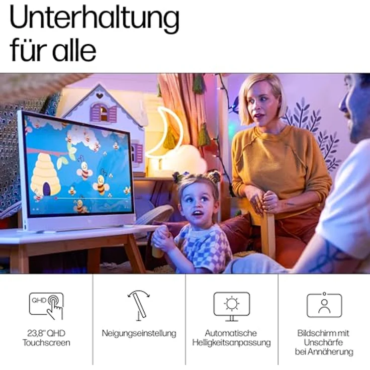 HP Envy Move All-in-One PC 24-cs0000ng, 23,8" QHD-Touchscreen, Intel Core i5-1335U, 16 GB DDR5 RAM, 512 GB SSD, Intel UHD Graphics, Windows 11 Home, Weiß – Bild 4