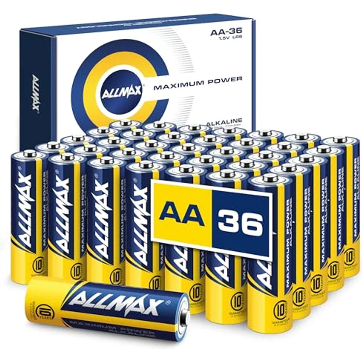 ALLMAX AA Mignon (LR6) Maximum Power Alkaline Batterien, 36 Stück – Ultra-langlebig, auslaufsicher, 10 Jahre Haltbarkeit, maximale Leistung (1,5 V) – Bild 1