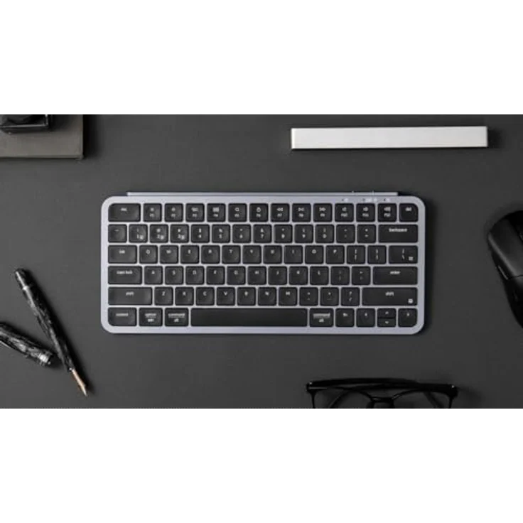 Keychron B1 Pro Ultraflache kabellose Tastatur mit ZMK-Anpassung, QWERTY US ANSI, 3-Modus Bluetooth/2,4 GHz/Kabel 425 g leicht mit 1.200 Stunden Akkulaufzeit für Mac/Windows - Grau – Bild 3