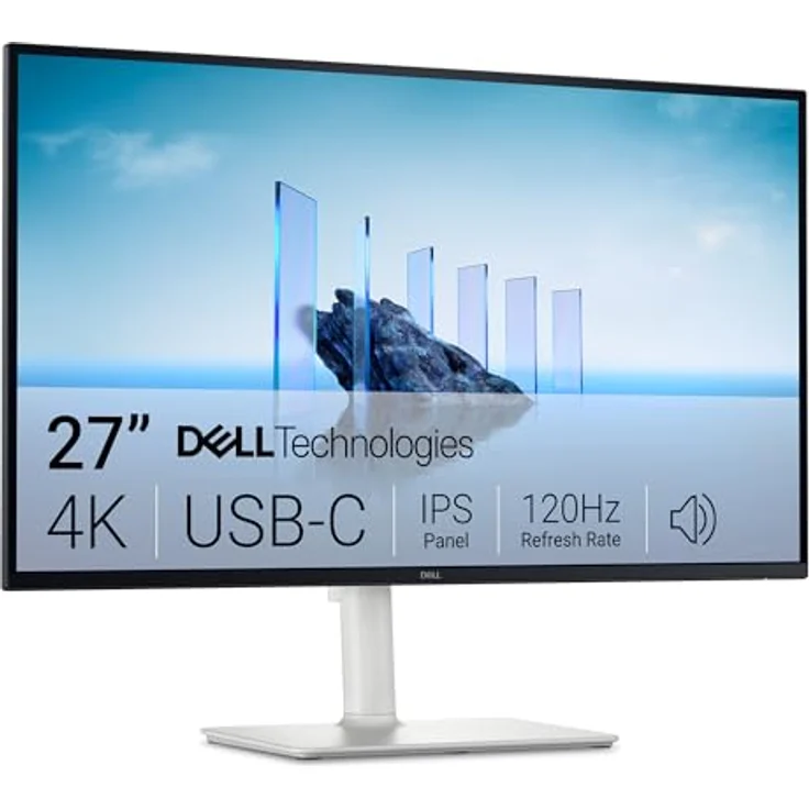 Dell 27 Plus Monitor S2725QS 27 Zoll 4K UHD (3840x2160), 120Hz, IPS, 4ms, AMD FreeSync Premium, 99% sRGB, Lautsprecher, 2 HDMI, DP, Höhenverstellbar, 3 Jahre Garantie - Aschweiß – Bild 2