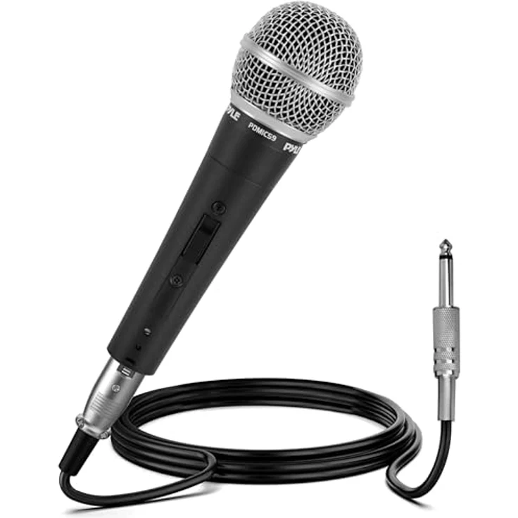 Pyle Dynamisches Mikrofon, Handmikrofon mit Kabel, Kardioid, XLR auf 6,35mm, 4,5m, Klarer Klang, Rückkopplungsschutz, Vollmetallgehäuse für Karaoke und Bühne – Bild 1