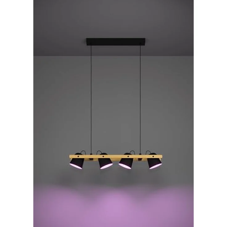 Eglo Hornwood-Z LED-Pendelleuchte, RGB/CCT, 79,3 cm x 20,9 cm, Schwarz-Braun, smarte Deckenbeleuchtung mit App-Steuerung – Bild 8