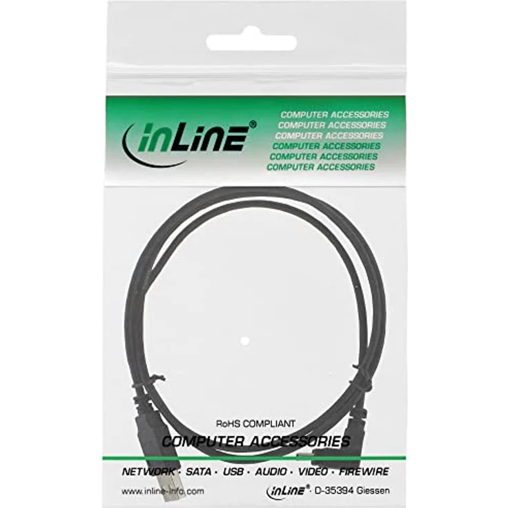 InLine 34205 USB 2.0 Mini-Kabel, Stecker A an Mini-B Stecker (5pol.) unten abgewinkelt 90°, schwarz, 0,5m – Bild 3