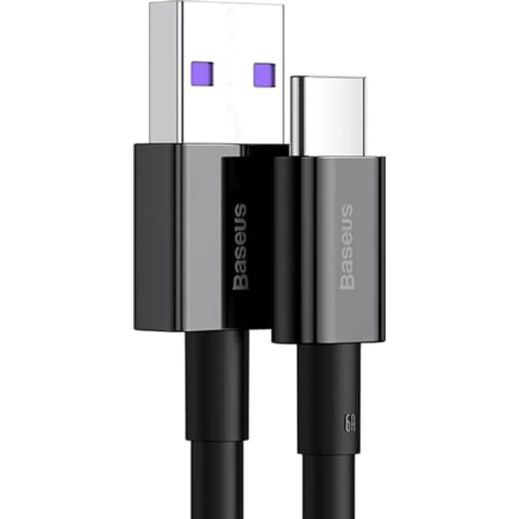Baseus Superior USB - USB Typ C Schnellladekabel 66 W (11 V / 6 A) mit 480 Mbit/s Datenübertragung, 1 m, schwarz – Bild 2