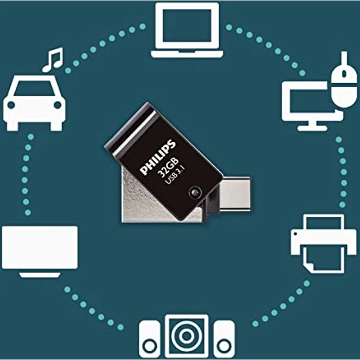 Philips 2 in 1 Black 32 GB OTG USB C + USB 3.1 – Bild 3