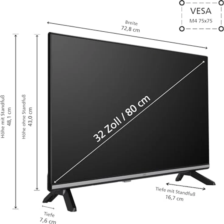 JVC LT-32VH7555, 32 Zoll Smart TV Powered by TiVo, HD-Ready, HDR, Triple-Tuner, LED Fernseher – Bild 3
