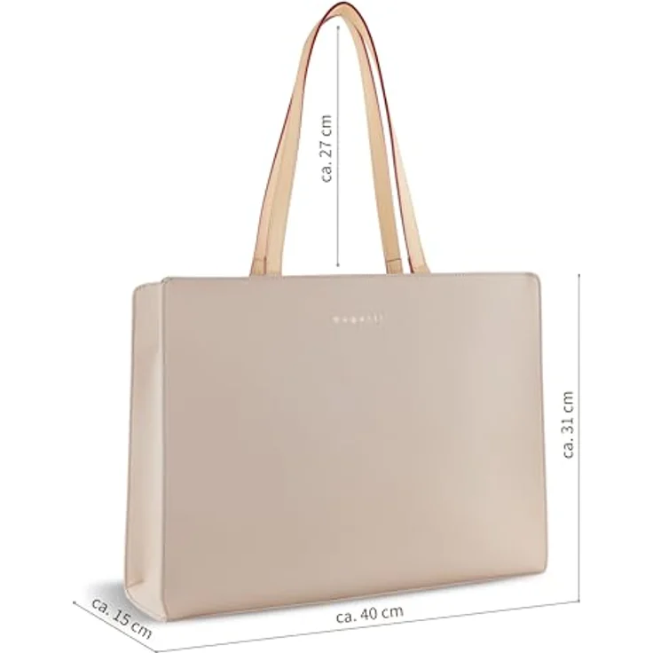 bugatti Ella Business System Bag, elegante Aktentasche mit herausnehmbarem 13-Zoll-Laptopfach, Organizer und in Beige – Bild 2