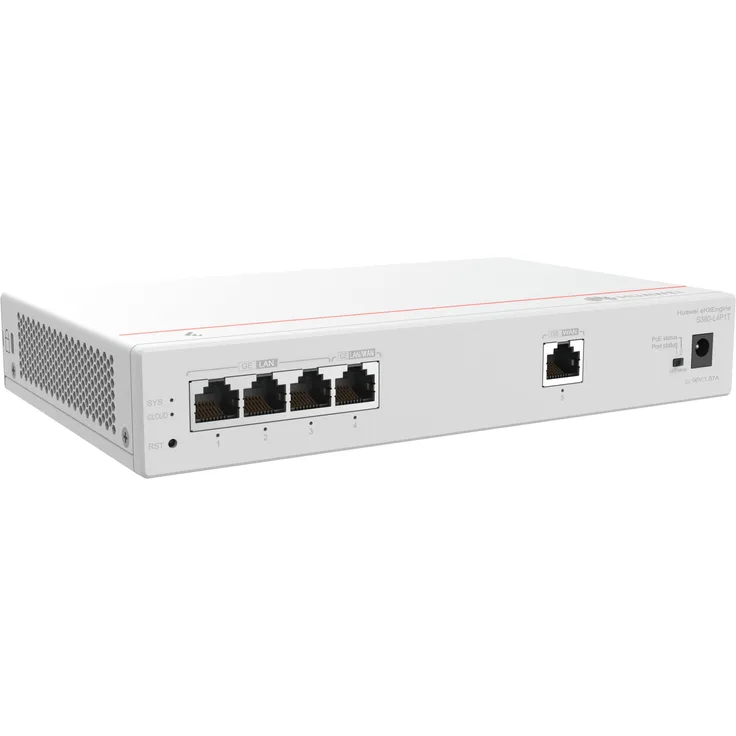 Huawei eKit Gateway S380-L4P1T, Netzwerk Switch, Grau mit PoE+ und bis zu 150 Usernutzer