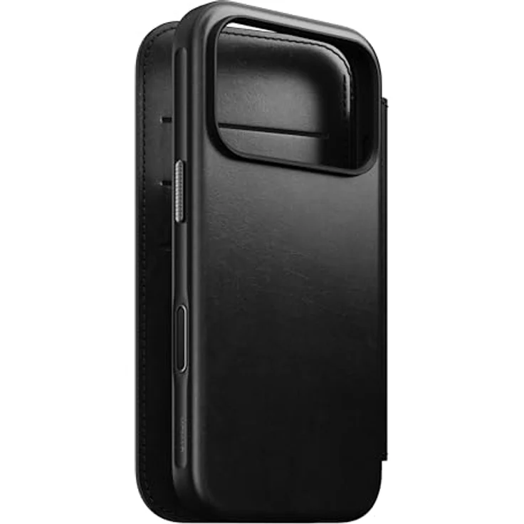 NOMAD Modern Leather Folio für iPhone 17 Pro, MagSafe-kompatible Schutzhülle aus Polycarbonat und Echtleder, schwarz (Horween) – Bild 3