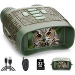 VOOPEAK Nachtsichtgerät Militär, 4K UHD Infrarot-Fernglas, 48MP, 10X Digitalzoom, 300m Reichweite, 5000mAh wiederaufladbar mit 32GB TF-Karte für Jagd, Sicherheit und Camping