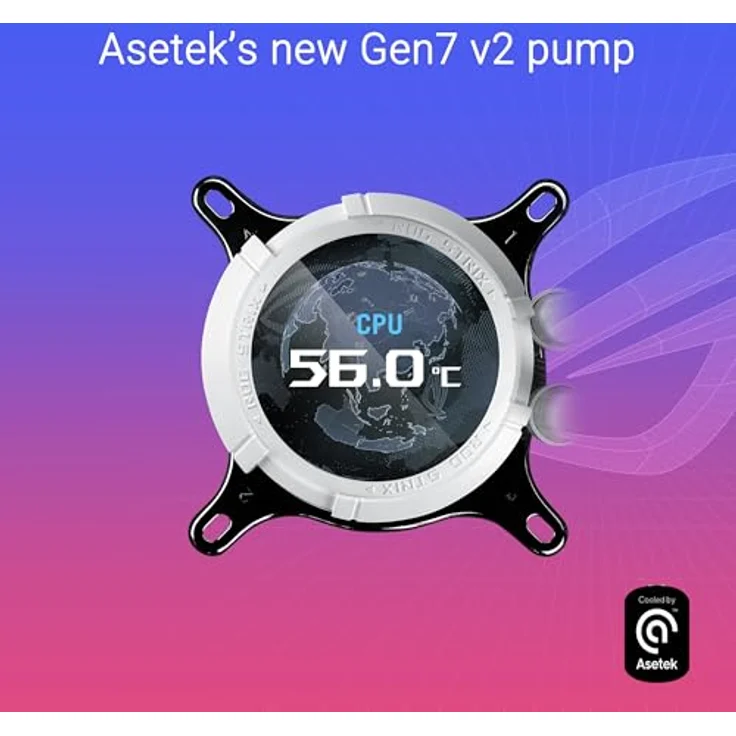 ASUS ROG Strix LC III ARGB LCD White All-in-One Flüssig-CPU-Wasserkühlung mit 2,1 Zoll IPS-LCD Display, Aseteks Gen7 v2 Pumpe, 3x ROG ARGB-Lüfter, 2200 RPM, 3.92mm H2O, 70,38 CFM, 0dB Technologie – Bild 3