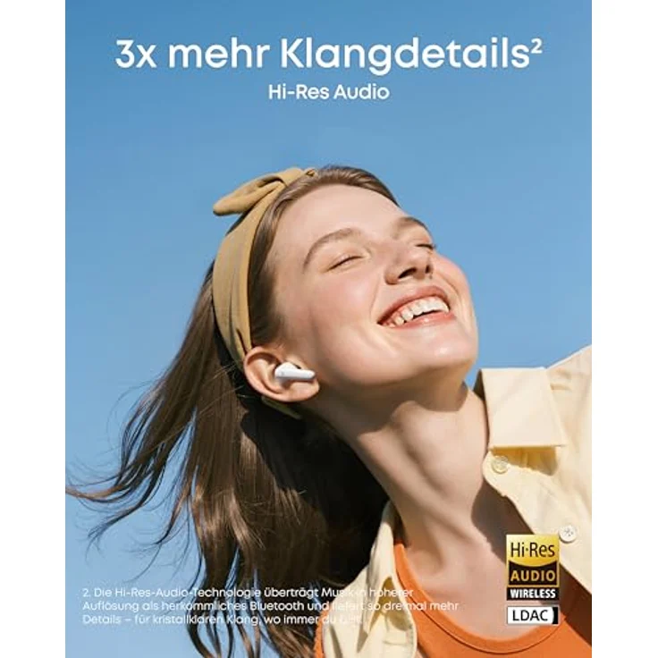 Soundcore by Anker P31i, kabellose Bluetooth-Kopfhörer mit Hi-Res Sound und adaptivem Noise Cancelling, Weiß – Bild 3