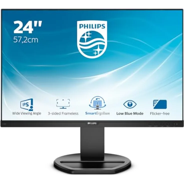 Philips Monitor 24" IPS-Panel mit 178° Blickwinkel, Adaptive-Sync, höhenverstellbarer Standfuß, VESA-montierbar – Bild 2