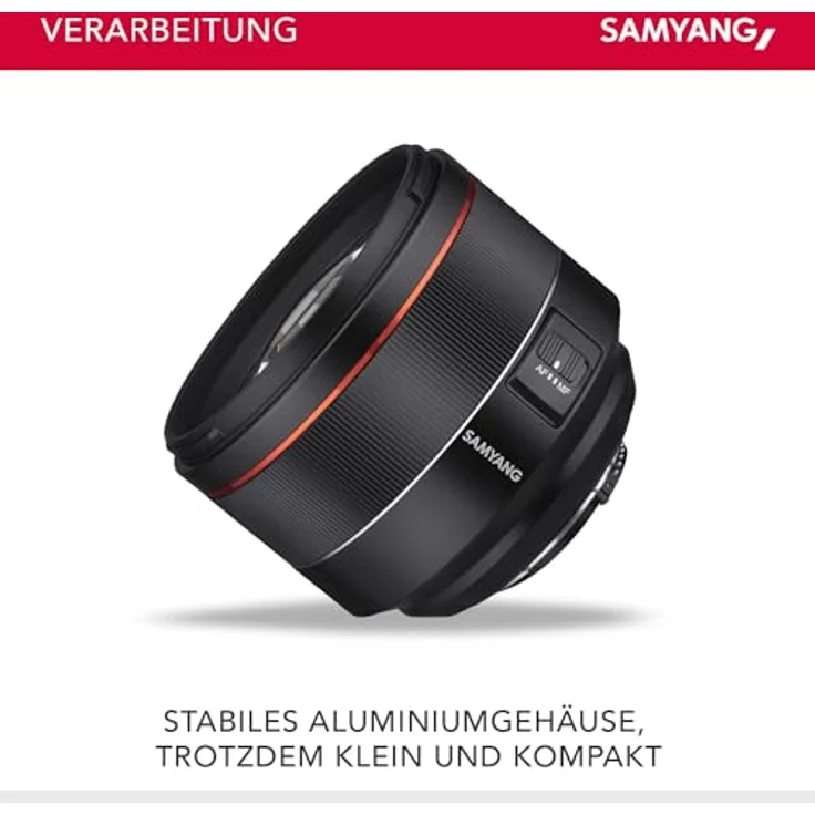 Samyang AF 85mm F1.4 F für Nikon F - 85mm Festbrennweite Autofokus Vollformat Objektiv für Nikon Spiegellose und Spiegelreflex DSLR Vollformat und APS-C Kameras mit Nikon F Mount, 77mm Filtergewinde – Bild 3