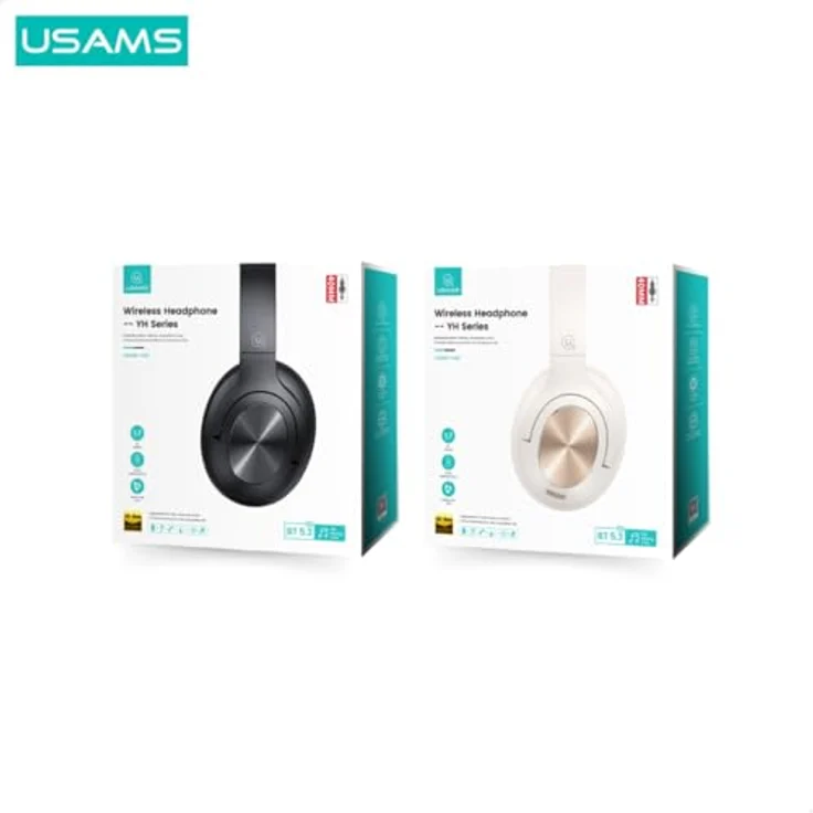 Usams US-YH21, Bluetooth 5.3 Kopfhörer mit passiver Geräuschunterdrückung, bis zu 70 Stunden Akkulaufzeit, Kabellos, Schwarz – Bild 9