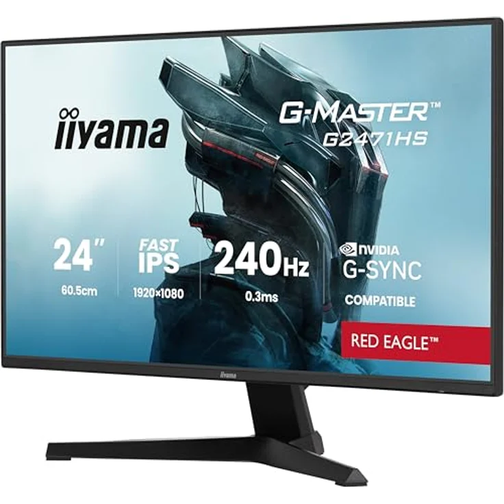 iiyama G-Master Red Eagle G2471HS-B1, 23,8" Full-HD Gaming Monitor mit 240Hz, 0,3ms Reaktionszeit, G-SYNC, schwarz – Bild 3