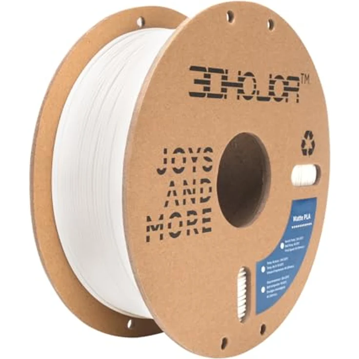 3DHoJor Matte PLA Filament 2KG Milchweiß, 1.75mm, hohe Zähigkeit, vakuumversiegelt – Bild 5