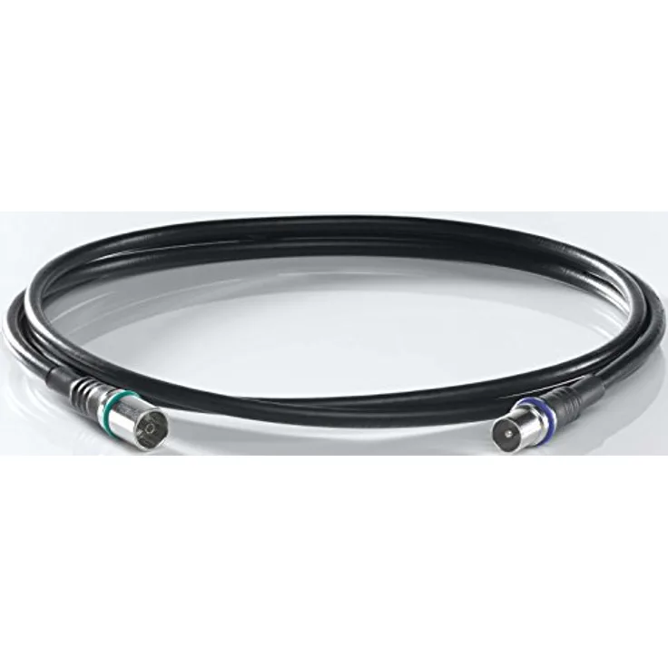 WISI 73380 "DS 37 U 0500" Anschlusskabel, 5m schwarz, IEC-Buchse/IEC-Stecker, Frequenzbereich 5...2400 MHz, Klasse A++ > 105 dB