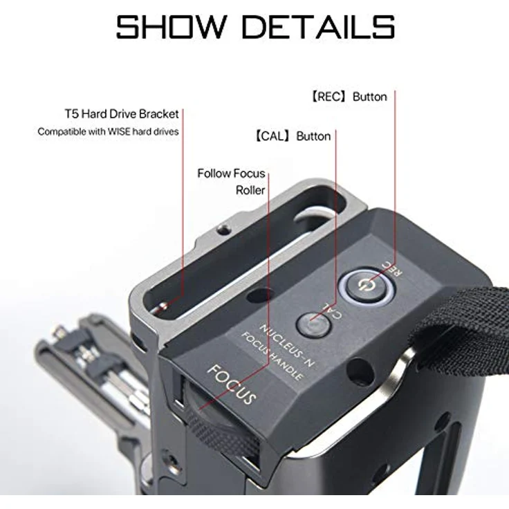 Tilta Side Focus Griff Typ I (F970 Batterie) -Tilta grau Kompatibel mit Nikon Z7 / BMPCC-4K grau TA-SFH1-97-G - Batteriegriff mit zusätzlicher Stabilität und Fokussteuerung – Bild 3
