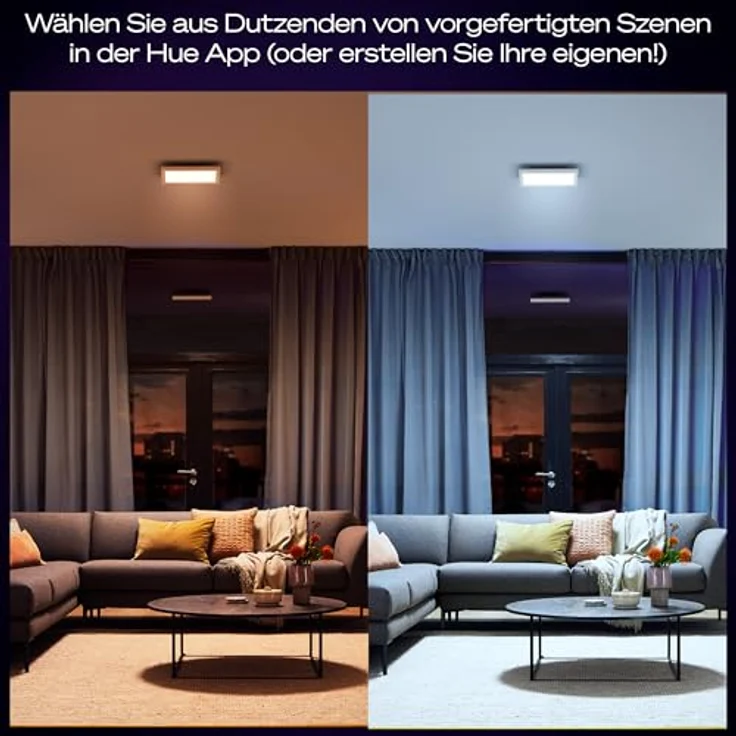 Philips Hue Aurelle White Ambiance, LED-Panelleuchte 30 cm x 30 cm, smarte Deckenbeleuchtung in Weiß mit 50.000 Weißtönen – Bild 4