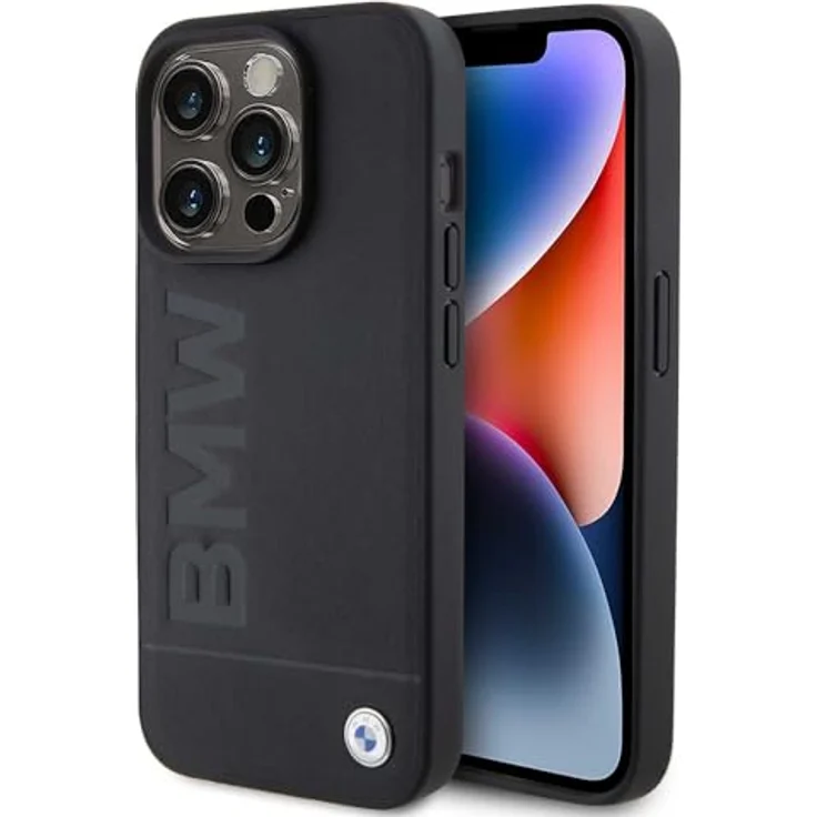 BMW BMHCP15XSLLBK Hülle für iPhone 15 Pro Max 6.7" Schwarz Leather Hot Stamp – Bild 1