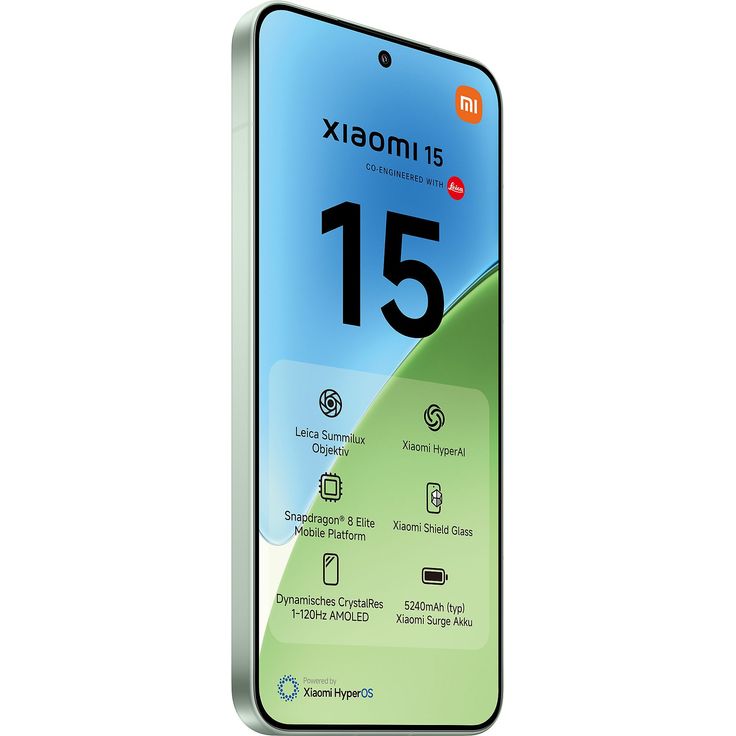Xiaomi 15 5G Smartphone – 6,36" OLED 120Hz, Snapdragon 8 Elite, 512GB, Dual SIM, HDR10+, Dolby Vision, Green – Bild 2