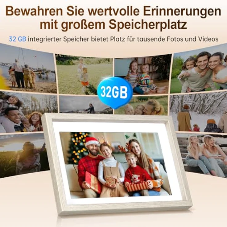 Rollei Smart Frame WiFi 108, 10,1 Zoll Digitaler Bilderrahmen mit 1280x800 IPS Touchscreen, 32GB Speicher, Holzoptik Fichte – Bild 5