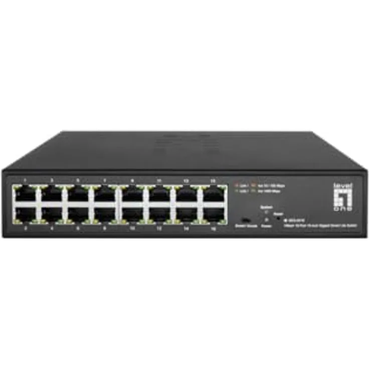 LevelOne GES-2216 Hilbert 10-Zoll-Gigabit-Smart-Lite-Switch mit 16 Ports