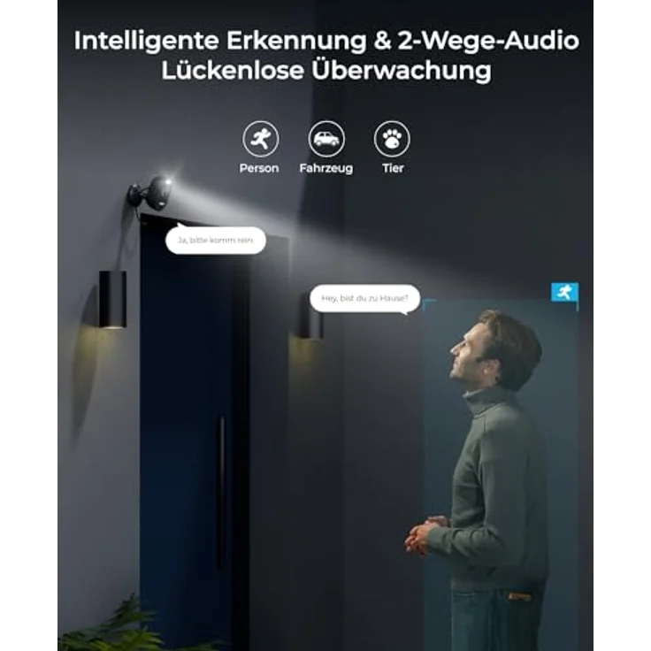 Reolink Lumus 2K Überwachungskamera mit Farb-Nachtsicht, dual-band Wi-Fi, Plug-in und smarter KI-Erkennung – Bild 3