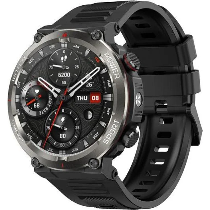 Blackview W50 Pro, Robuste Smartwatch mit 1,45" Display und integriertem Mikrofon, Schwarz