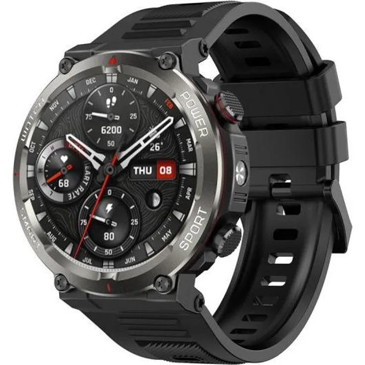 Blackview W50 Pro, Robuste Smartwatch mit 1,45" Display und integriertem Mikrofon, Schwarz