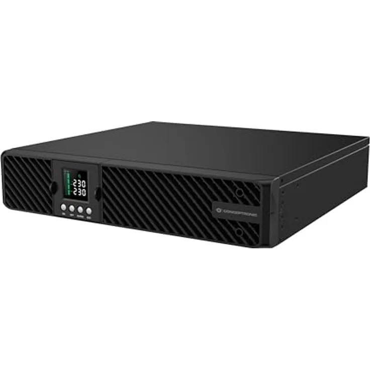 Conceptronic ZEUS51E1K 1000 VA 1000 W Online-Rack/Tower-USV, IEC - HID-kompatible USB-Verbindung, ECO-Modus, schwarz