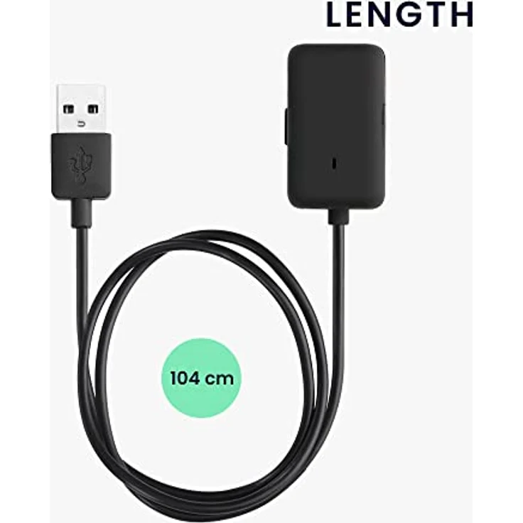 kwmobile Smartwatch Ladekabel für AfterShokz Xtrainerz AS700 / OpenSwim S700, USB Aufladekabel in Schwarz, 100 cm lang, ideal als Ersatz- und Reiseladekabel – Bild 3