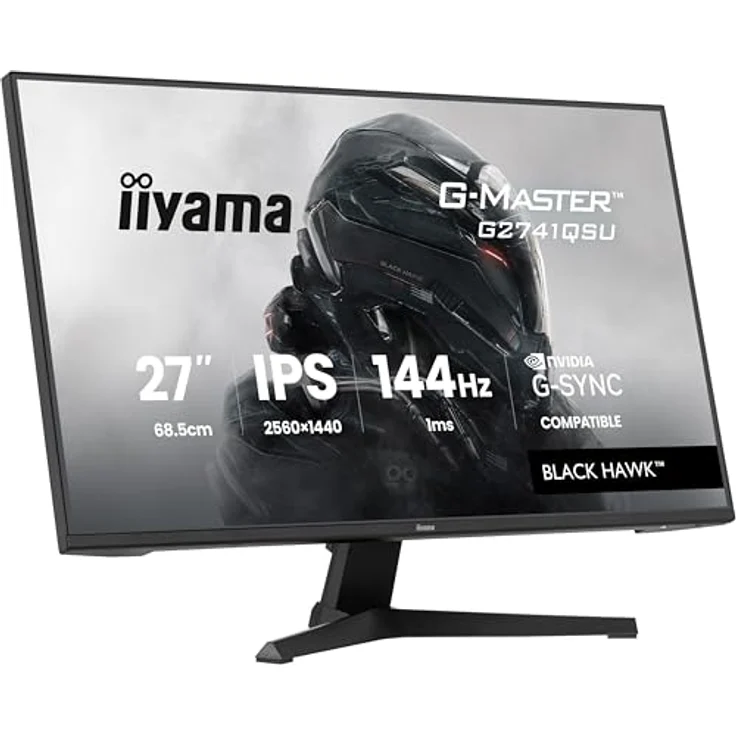 iiyama G-Master Black Hawk G2741QSU-B1, 27" IPS LED Gaming Monitor mit QHD, 144Hz, 1ms, G-SYNC, schwarz – Bild 1