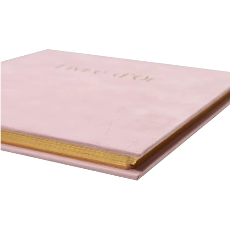 Exacompta Gästebuch Skandi, kompaktes Format 21 x 19 cm, Samt-Optik in Farbe Nude, 140 weiße Seiten, Goldschnitt und Goldmarkierung mit Gästebuchschrift – Bild 5